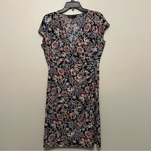 Jones‎ New York Dress Size Medium Women Sheath Stretch Floral Short Sleeve